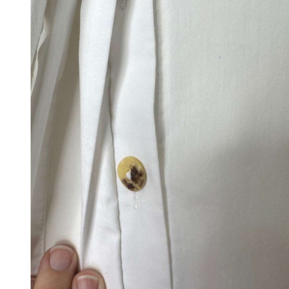 Bryn Walker Button Front Top W/Neck Tie Medium White‎ - Picture 4 of 11